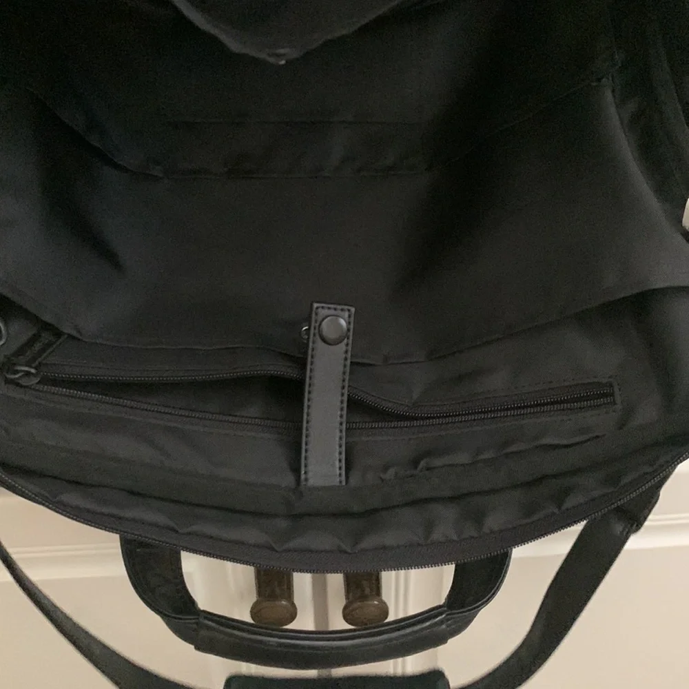 NWOT Genuine black leather slim briefcase